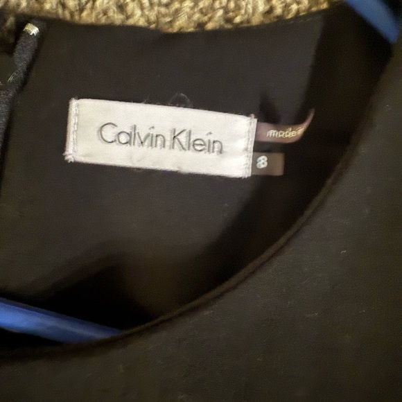 Calvin Klein Black and White Asymmetrical Cocktail Dress - Picture 3 of 6